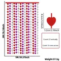Tenda a cuore per San Valentino in rosso, viola e argento, sfondo per matrimoni - 1x2 Metri / Rosso Viola Argento