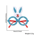 Blue glitter Easter bunny glasses frame with white felt ears for kids party costume - Polka Dot Bunny Style