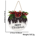 Targa natalizia artigianale in legno da 28 cm per porta con fiocco rosso e scritte - Tavola da 28cm / Cartello con lettere dell'albero di Natale