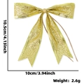 Mini golden glitter Christmas bow ornament for DIY tree decoration with twine detail - 10cm*11cm / Gold Glitter Edge