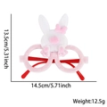 Montura de gafas de conejo de Pascua en felpa rosa con orejas de fieltro y pompon - Estilo de Cola de Conejo Rosa