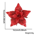 Funkelnde rote künstliche Weihnachtsstern-Blume mit Glitzer für den Weihnachtsbaum - Rot