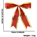 Mini red and gold glitter Christmas bow decoration for holiday tree DIY accessory - 10cm*11cm / Red Glitter Gold Edge