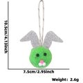 Testa di coniglio in peluche verde con orecchie glitterate argento e dimensioni - Coniglio Verde con Orecchie Argentate