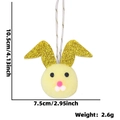 Ciondolo a forma di coniglietto di peluche giallo con orecchie glitterate per Pasqua - Coniglio Giallo Chiaro con Orecchie Dorate