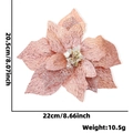 Roségoldene 22cm Glitzer-Weihnachtssternblume für DIY Weihnachtsbaumdekorationen - Roségold
