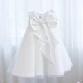 Elegante abito da principessa bianco senza maniche per bambine con fiocco e tulle - 100cm / Bianco