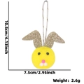 Colgante de conejo de Pascua amarillo con orejas de lentejuelas y dimensiones - Amarillo Brillante