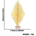 Sapin de Noël jaune de 15cm en forme de losange avec étoiles colorées et socle en bois - Doré