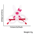 Gafas de conejo de dibujos animados para Pascua con orejas de fieltro y lazo rosa decorado - Estilo de Cola de Conejo Rosa Fucsia