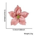 Pink velvet artificial poinsettia Christmas flower 12.4cm diameter decoration - Rose Gold (Flannel)