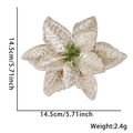 Champagner Goldene Weihnachtsblume Dekoration mit Glitzerblüten und Maßangaben - 15cm Champagner Gold