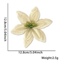 Champagnergoldene Weihnachts-Poinsettie mit Netzstruktur und feinem Glitzerfinish - 15cm Hellgelb