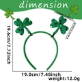 Green sequined shamrock headband for St. Patrick's Day with dimensions 19.6x19.0cm - Sequined Green Shamrock Style