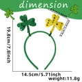 St. Patrick's Day headband with green and yellow shamrocks and dimension details - Sequined Gold-Green Shamrock Style