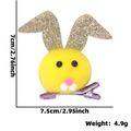Fermaglio per capelli con coniglietto pasquale giallo peluche e orecchie glitterate dorate - Molletta di Pasqua / Orecchie Oro Chiaro Coniglio Giallo