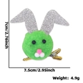 Fermaglio per capelli con coniglietto di peluche verde e dettagli sulle misure - Molletta di Pasqua / Orecchie Argento Coniglio Verde