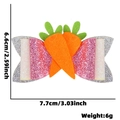 Fermaglio per capelli a carota in feltro glitter per Pasqua, misura 6,6x7,7cm - Papillon di Carota