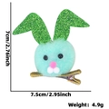 Fermaglio per capelli con orecchie di coniglio verde menta e glitter per Pasqua - Orecchie Verdi Coniglio Blu