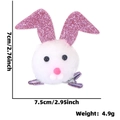 Fermaglio per capelli a orecchie di coniglio in peluche bianco con glitter rosa - Orecchie Rosa Coniglio Bianco