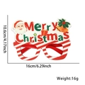 Detail showing 16cm wide Christmas party glasses with Santa decor and Merry Christmas text - Christmas Glasses / Santa Letter Style (Red White Stripes)