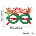 Detailed size view of green glitter Christmas glasses with reindeer and Merry Christmas text - Christmas Glasses / Two Reindeer Letter Style