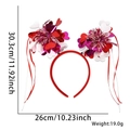 Dimensions détaillées du serre-tête cœur de Saint-Valentin avec un poids de 19g - Boule de Cœur 3 Couleurs