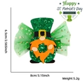 Molletta per capelli a forma di mini cappello gnomo San Patrizio con paillettes e barba - Fermaglio Festival Irlandese / Stile Gnomo Verde