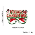Glittery Merry Christmas glasses frame with snowman decor and size measurements - Christmas Glasses / Snowman Letter Style (Green White Stripes)
