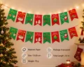 Detalle de guirnalda navideña de papel de 2,8m con banderas rojas y verdes 17x26cm - Colección de Personajes de Navidad (HLSDLQ-18-013)