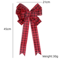 Rood-zwarte geruite kerststrik, formaat 21x45cm voor feestelijke kerstboomdecoratie - Rood Zwart Geruite Strik