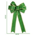Nœud décoratif vert Saint-Patrick avec bordure dorée, tissu scintillant de 35cm x 24cm - 35cmx24cm / Nœud Saint-Patrick
