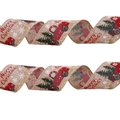 Nastro natalizio in tela con camion rosso e alberi per decorazioni di regali fai-da-te - Stile Camion Albero di Natale Cachi / Cachi