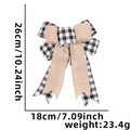 Fiocco natalizio a doppio strato in juta a quadretti bianchi e neri, 26cm x 18cm - Fiocco Giuntato a Quadri Bianchi e Neri