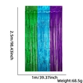 Dreifarbiger Lametta-Vorhang in Grün, Blau und Lila, 1m x 2,5m, ideal für Partydekoration - 1m*2.5m / Grün Blau Violett Gespleißt