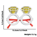 Red XOXO party glasses with silver glitter double diamond ring shape for Valentine decor - Diamond Ring Shape