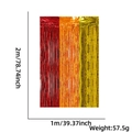 Gedetailleerde afmetingen van driekleurig foliegordijn in rood, oranje en goud - 1m*2m / Rood Oranje Goud Gesplitst