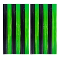 Cortina de flecos verde neón y negro para fondos de fiesta y decoraciones festivas - Rayas Verdes y Negras Macaron / 100cmx250cm
