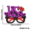 Sparkly purple KISS glitter party glasses with red heart accents and dimensions - One Size / Purple KISS Letters