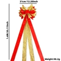 Große rot-goldene Weihnachtsbaumspitze Schleife mit 1,4 Metern Länge für festliche Deko - Rotgold