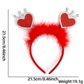 Detail of red feather headband with glitter heart crowns and dimensions 21.5cm 19.1g - Heart Crown Feather Style