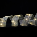 Cinta de Navidad dorada con luces LED blanco cálido para decoración de árboles - Estilo Estrecho / Estilo Corto / Dorado Luz Cálida