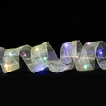 Macro detail of golden LED ribbon with sparkling mesh texture for Christmas tree decor - 1m / Gold (Multicolor Light)