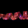 Macro detail of red translucent LED ribbon fairy lights with glowing warm multicolor beads - 1m / Red (Multicolor Light)