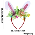 Cerchietto con orecchie di coniglio pasquale con glitter e ciondoli a forma di uova - Fascia di Pasqua / Orecchie di coniglio rosa multicolore