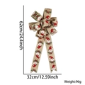 62cm Jute Weihnachtsschleife mit Zwergenmuster für Weihnachtsbaum Deko 32cm Breit - 32*62cm / Rudolf Zwerg Band Schleife