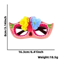 Roze glitterbril voor Dag van de Doden met kleurrijke stoffen bloemen en maten - Dag van de Doden Half Masker Stijl B