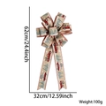 Christmas bow decoration with vintage red truck print and cedar tree motifs, 62cm size - 32*62cm / Truck Christmas Tree Ribbon Bow