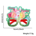 Easter cartoon rabbit and egg party glasses frame with red arms and Happy Easter text - Rabbit Egg House Style