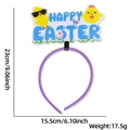 Detailed size view of Happy Easter headband with yellow chicks and purple frame - Sunglasses Chick Letter Style
